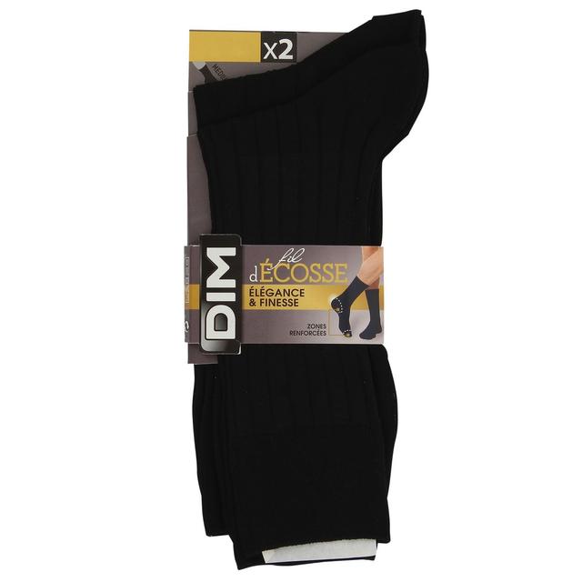 3610860669650 - Dim - Mi-chaussettes Fil d'Ecosse Noires x2
