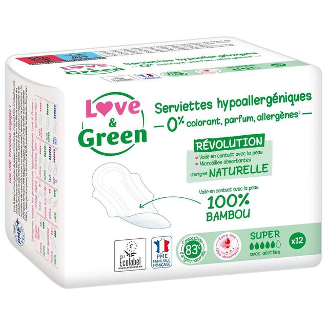 3700668700751 - Love & Green - Serviettes hygiéniques flux super