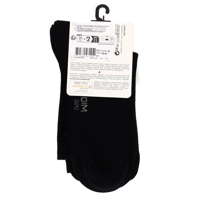3610860471451 - Dim - Chaussettes noires Femme Pur Coton