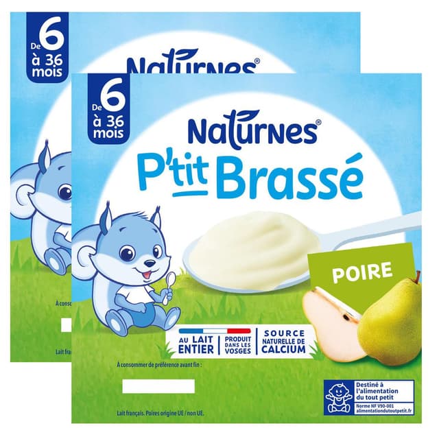 7613035009011 - Naturnes® - P'tit Brassé - Dessert Lacté Poire Coupelle Bébé Dès 6 mois