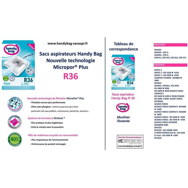 4006508202751 - Handy Bag - Sacs aspirateur R36 Rowenta