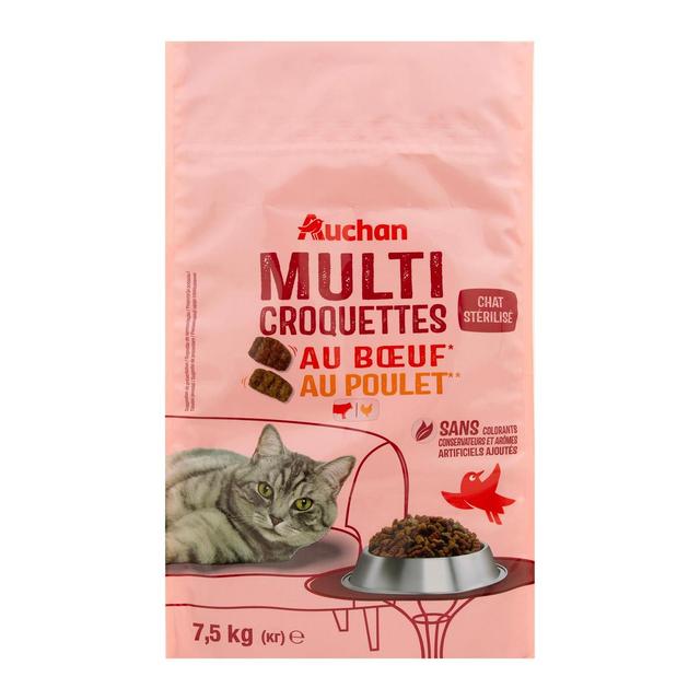 3596710523351 - Auchan - Croquettes boeuf et poulet pour chat stérilisé
