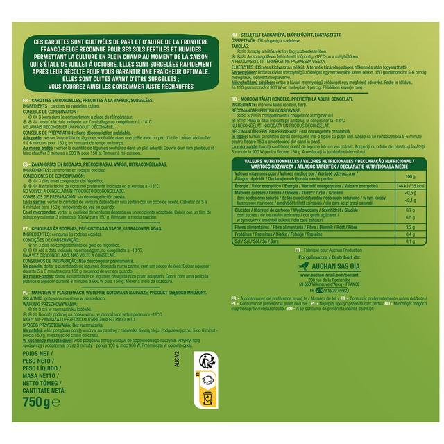 3596710493951 - Auchan - Déjà cuit - Carottes en rondelles