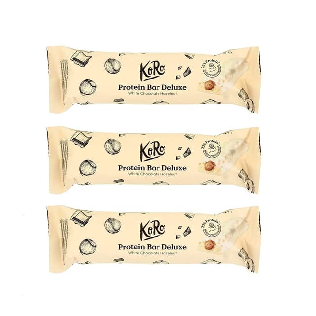 2050000416651 - Koro - Barre protéinée Deluxe noisettes - chocolat blanc