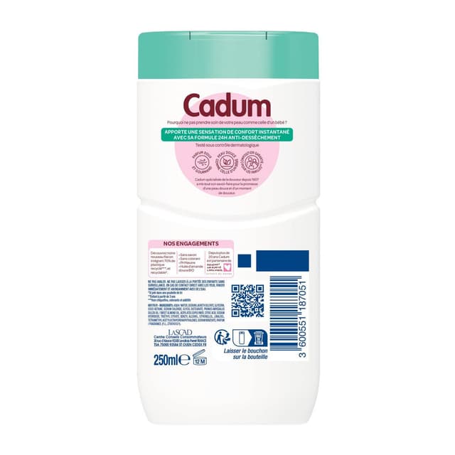 3600551187051 - Cadum - Crème Lavante Surdoux Amande Douce