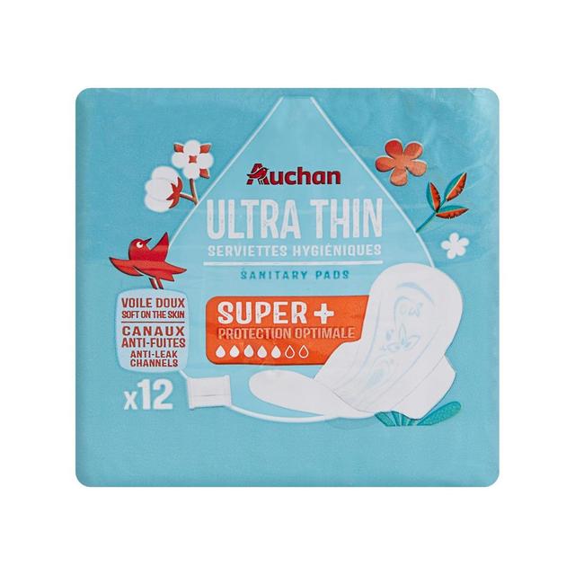 3245678667651 - Auchan - Serviettes hygiéniques avec ailettes super+