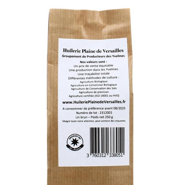 3760312338051 - Huilerie Plaine de Versailles - Graines de Lin Brun cultivé dans les Yvelines