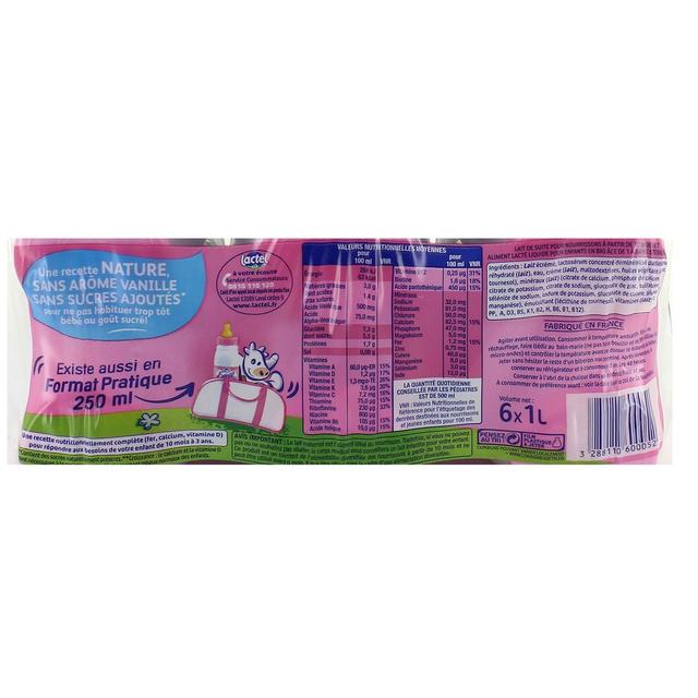 3288110600052 - Lactel Eveil - Lait de Croissance 3ème âge Nature Liquide Bébé Dès 10 mois