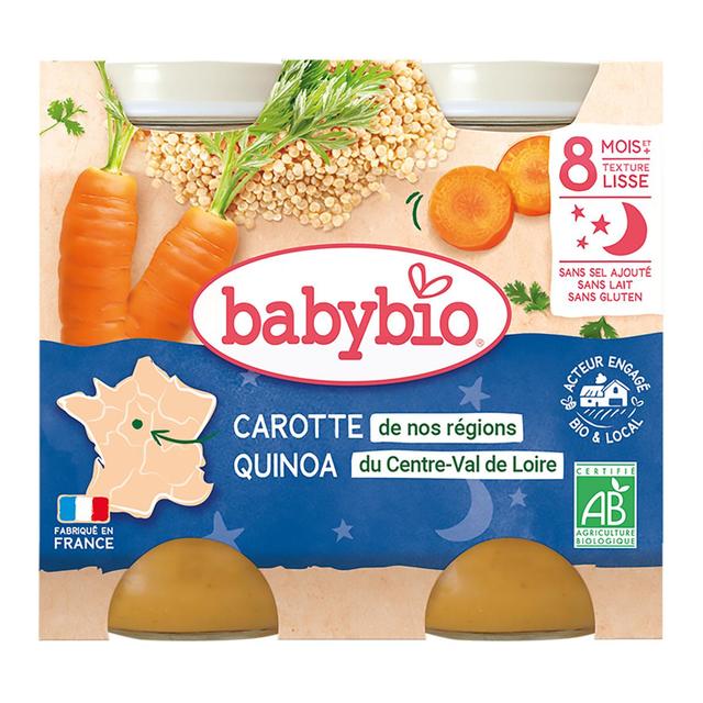 3288131510552 - Babybio - Mouliné de carotte des Landes et Quinoa Bio Pots Bébé dès 8 mois