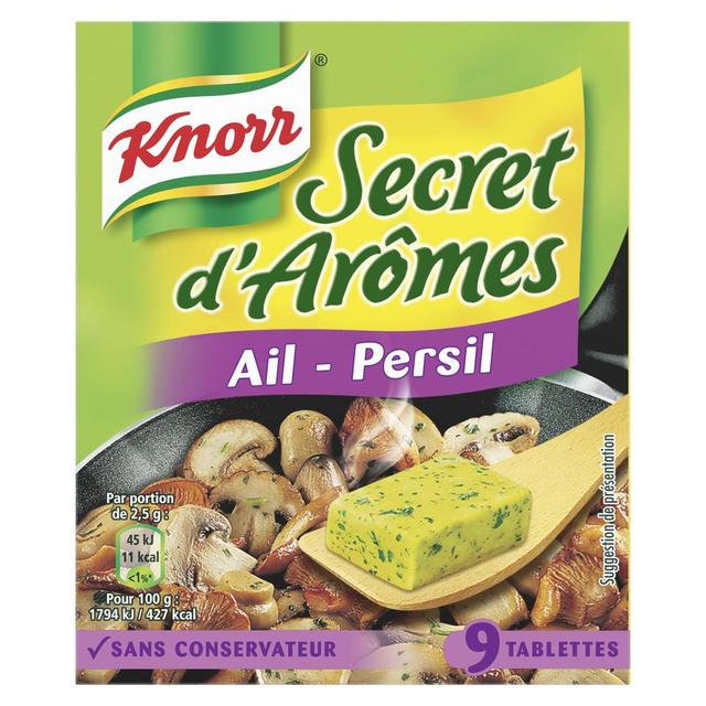 3011360001252 - Knorr - Assaisonnement Secret d'Arômes Ail - Persil - 9 Cubes
