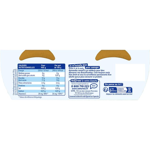 7613031552252 - Naturnes® - Pomme poire Bol Bébé Dès 4 mois