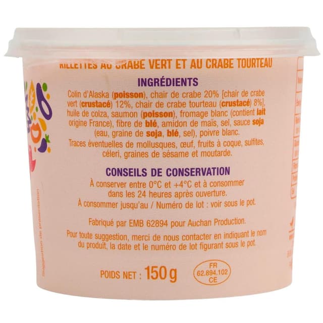 3596710453252 - Auchan - Rillettes au crabe
