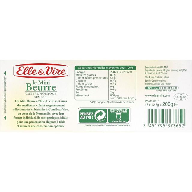 3451795373652 - Elle&Vire - Mini beurre 1/2 Sel portions 80%mg