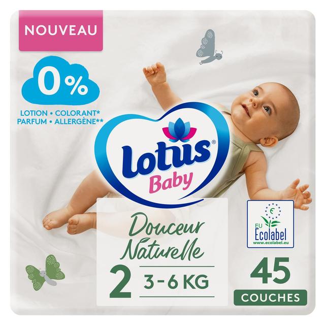 7322541335452 - Lotus Baby - Couches bébé T2 3/6kg - Douceur Naturelle