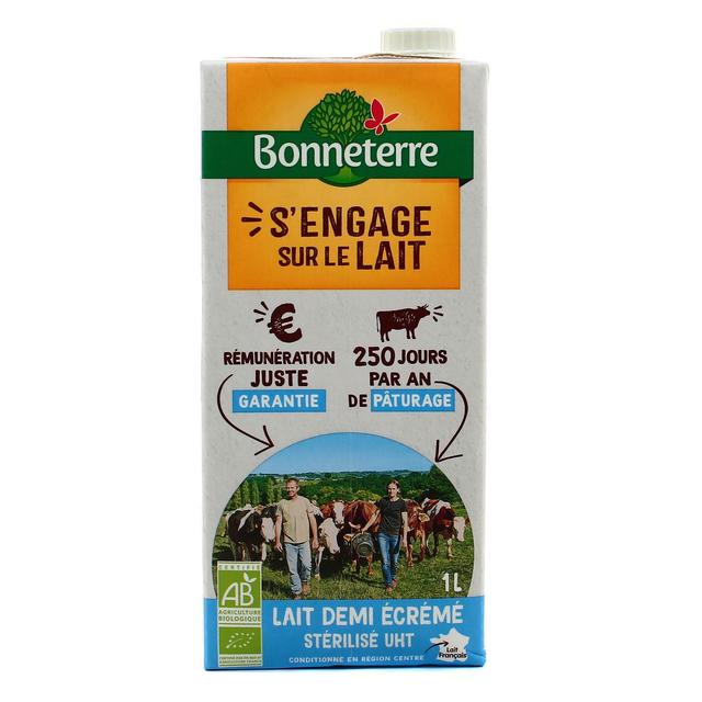 2050000365652 - Bonneterre - Lait bio 1/2 écrémé UHT