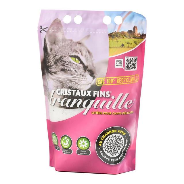 3760060015952 - Tranquille - Litière Minérale Absorbante Silice cristaux fins au Charbon Actif pour chat 1,55kg