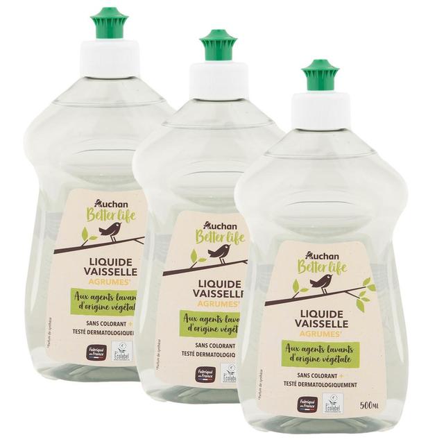 2050000407352 - Auchan Better Life - Liquide vaisselle nettoie et dégraisse parfum agrumes