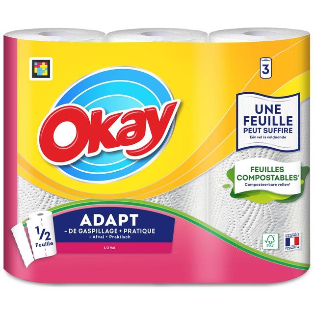 3133200078252 - Okay - Essuie-tout Adapt blanc avec motif