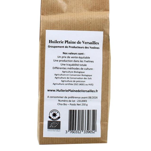 3760312339652 - Huilerie Plaine de Versailles - Chia Bio cultivé dans les Yvelines