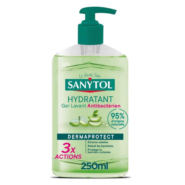 3045206501453 - Sanytol - Gel lavant Antibactérien Hydratant - Aloe Vera & Thé Vert BIO