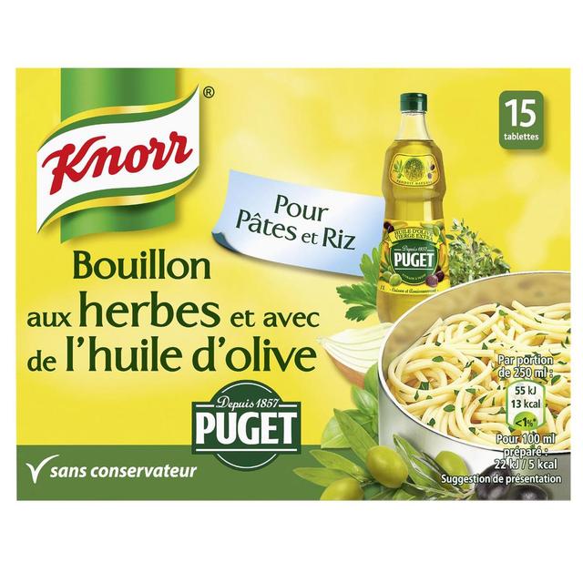 3011360031853 - Knorr - Bouillon Cube aux herbes et huile d'olive Puget - 15 Cubes