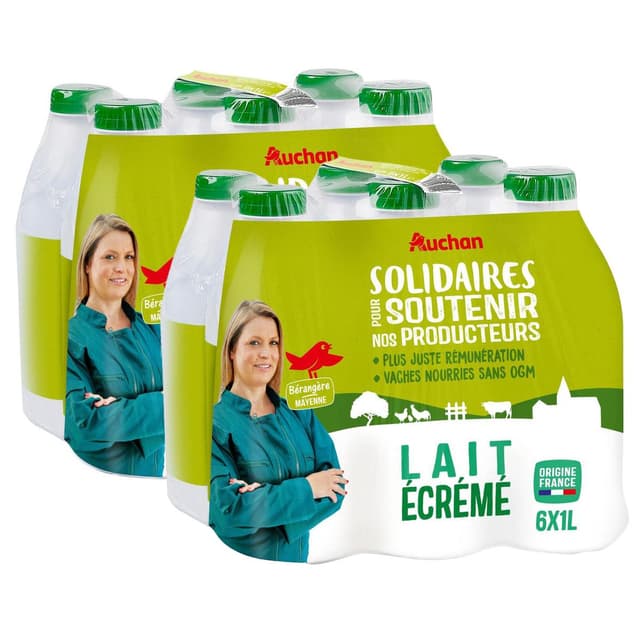 3596710462254 - Auchan Solidaires - Lait écrémé équitable UHT