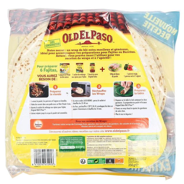 8410076472953 - Old el Paso - 6 galettes wraps de blé nature