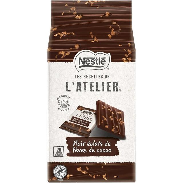 8445291434653 - Nestlé Les Recettes de l'Atelier - Carré de Chocolat Noir Eclat de Fève de Cacao