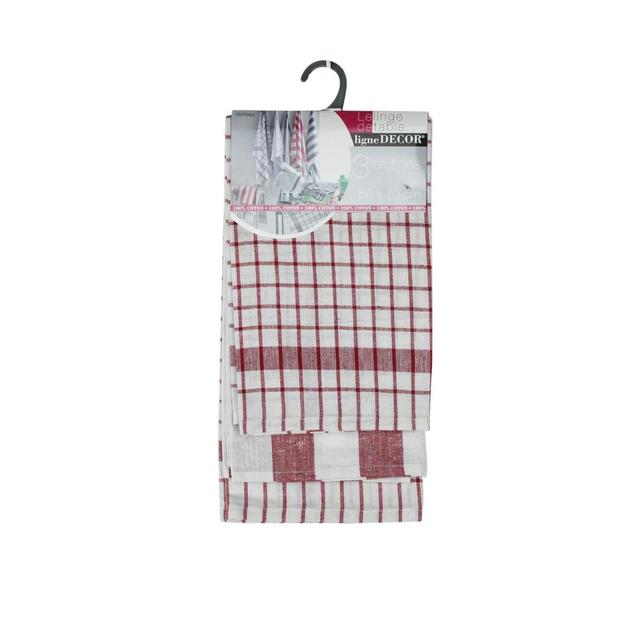 3574387306453 - Douceur D Interieur - 3 Torchons tissés UTILO ROUGE