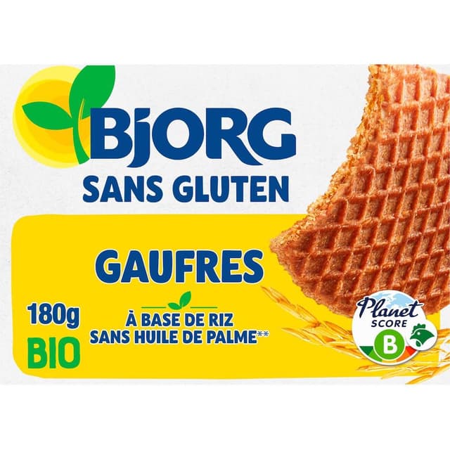 3229820806853 - Bjorg - Gaufres à base de riz sans Gluten sans sucres ajoutés Bio