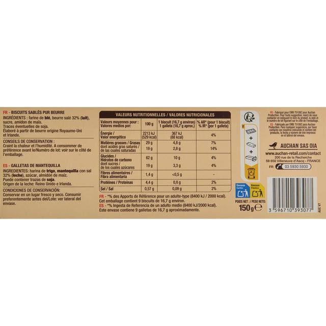 3596710477753 - Auchan BIO - Palets bretons pur beurre bio