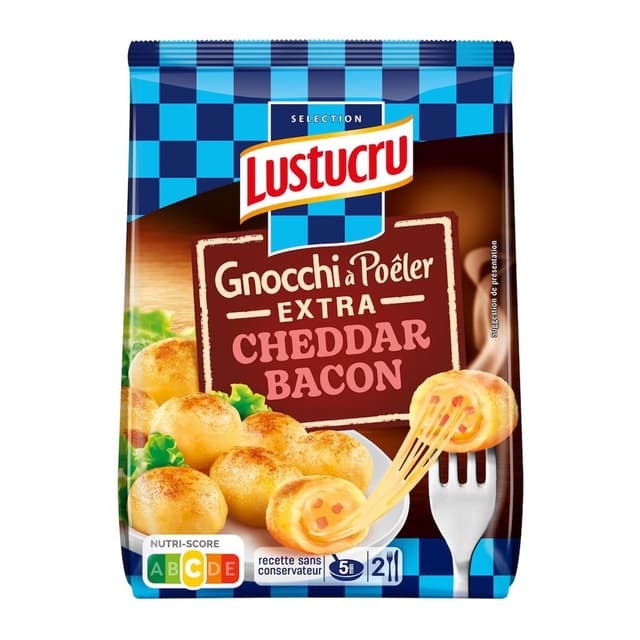 3240931548753 - Lustucru - Gnocchi à poêler extra cheddar bacon