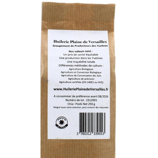 3760312339553 - Huilerie Plaine de Versailles - Graines de Chia cultivé dans les Yvelines