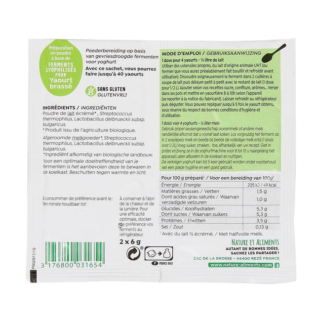 3176800031654 - NatAli - Ferments pour yaourts brassés bio