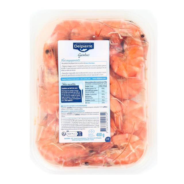 3336374001754 - Delpierre - Gambas entières cuites 30/40
