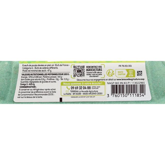 3760150111854 - La Nouvelle Agriculture - Oeufs Plein Air