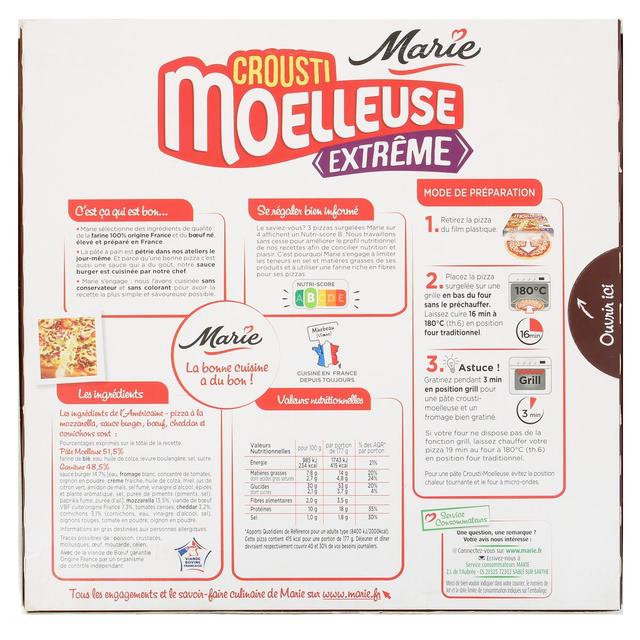 3248830724254 - Marie - Pizza l'Américaine boeuf cheddar cornichons