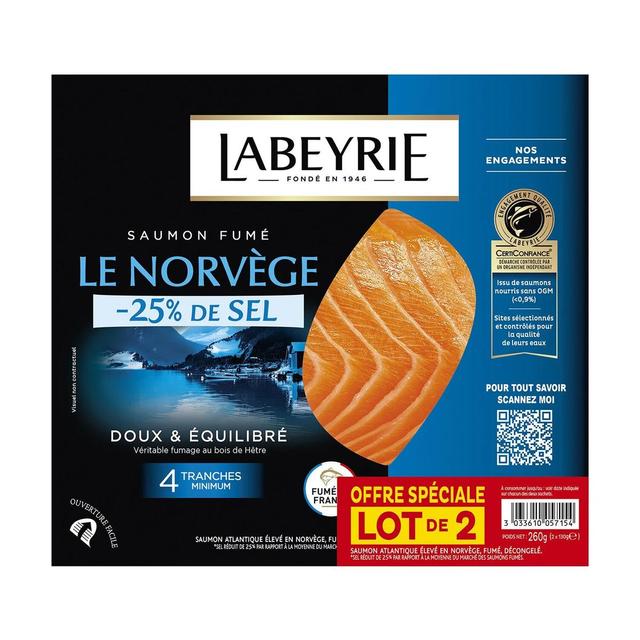 3033610057154 - Labeyrie - Saumon Fumé de Norvège Taux de Sel Réduit