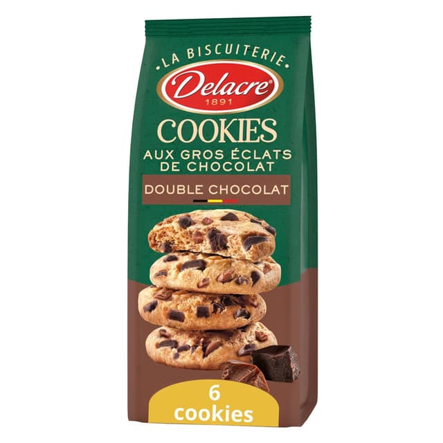 3116430217554 - Delacre - Cookie double chocolat aux gros éclats de chocolat