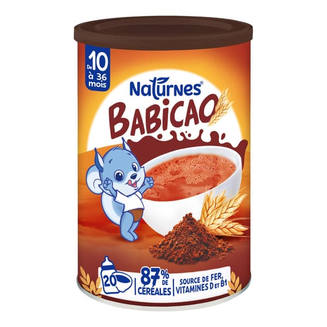 8445290549754 - Naturnes® - Babicao - Céréales instantanées Chocolat pour bébé dès 10 mois