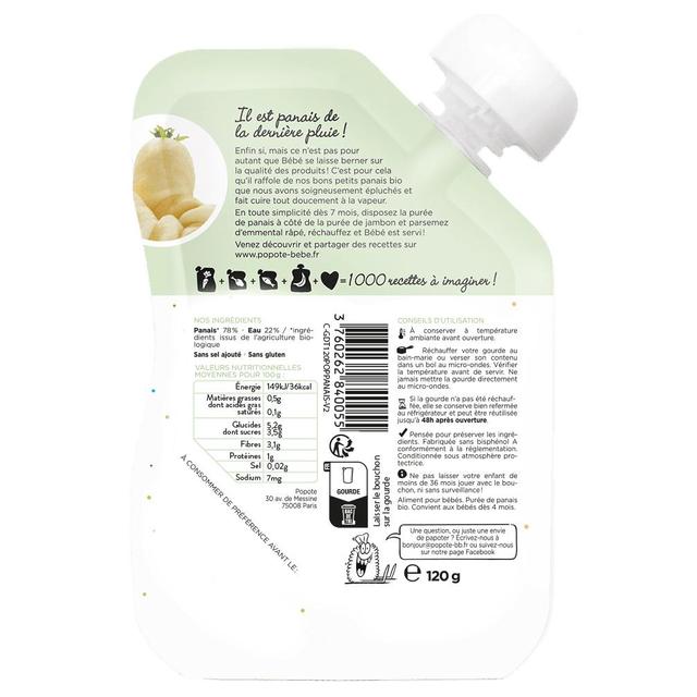 3760262840055 - Popote - Panais Bio Gourde Bébé Dès 4/6 mois