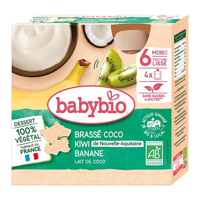 3288131540955 - Babybio - Brassé Végétal Lait de Coco, Kiwi, Banane Bio Gourde Bébé Dès 6 mois