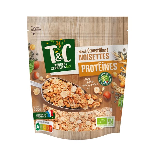 3421557921155 - Terres et Céréales Bio - Céréales muesli croustillant noisettes protéines bio