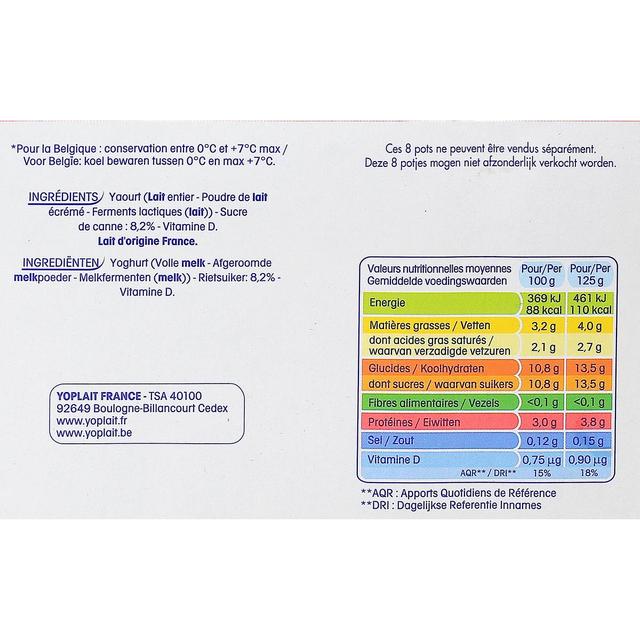 3329770052055 - Yoplait - Yaourt Nature au sucre de canne