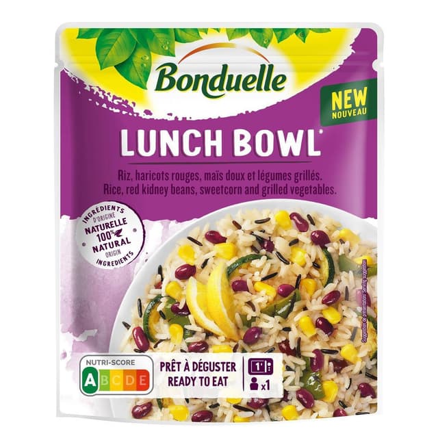 3083681163155 - Bonduelle - Lunch Bowl - Riz, Haricots rouges, Maïs, Légumes grillés