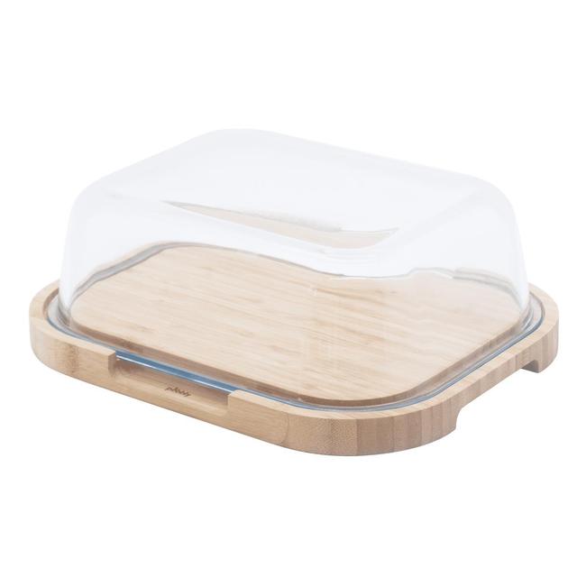 3760132816555 - Pebbly - Boîte à fromage en verre et bambou
