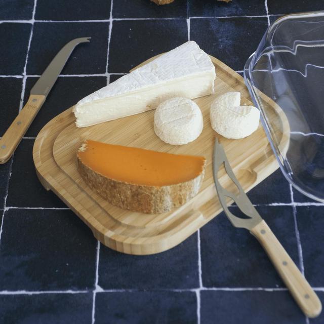 3760132816555 - Pebbly - Boîte à fromage en verre et bambou