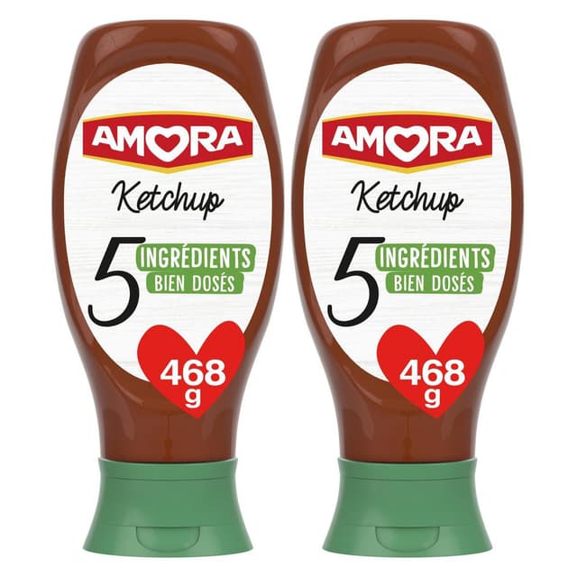 8710522922019 - Amora - Ketchup 5 ingrédients en Flacon Souple Squeeze Top Down