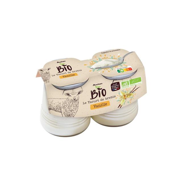 3596710367955 - Auchan BIO - Yaourt arômatisé à la vanille au lait de brebis bio