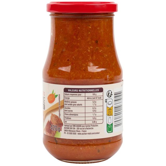 3596710437955 - Auchan - Sauce bolognaise riche en boeuf origine France